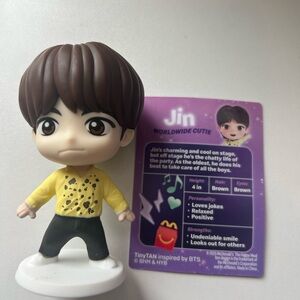 McDonald's BTS TinyTAN Jin Figure with Yellow and Black Outfit
